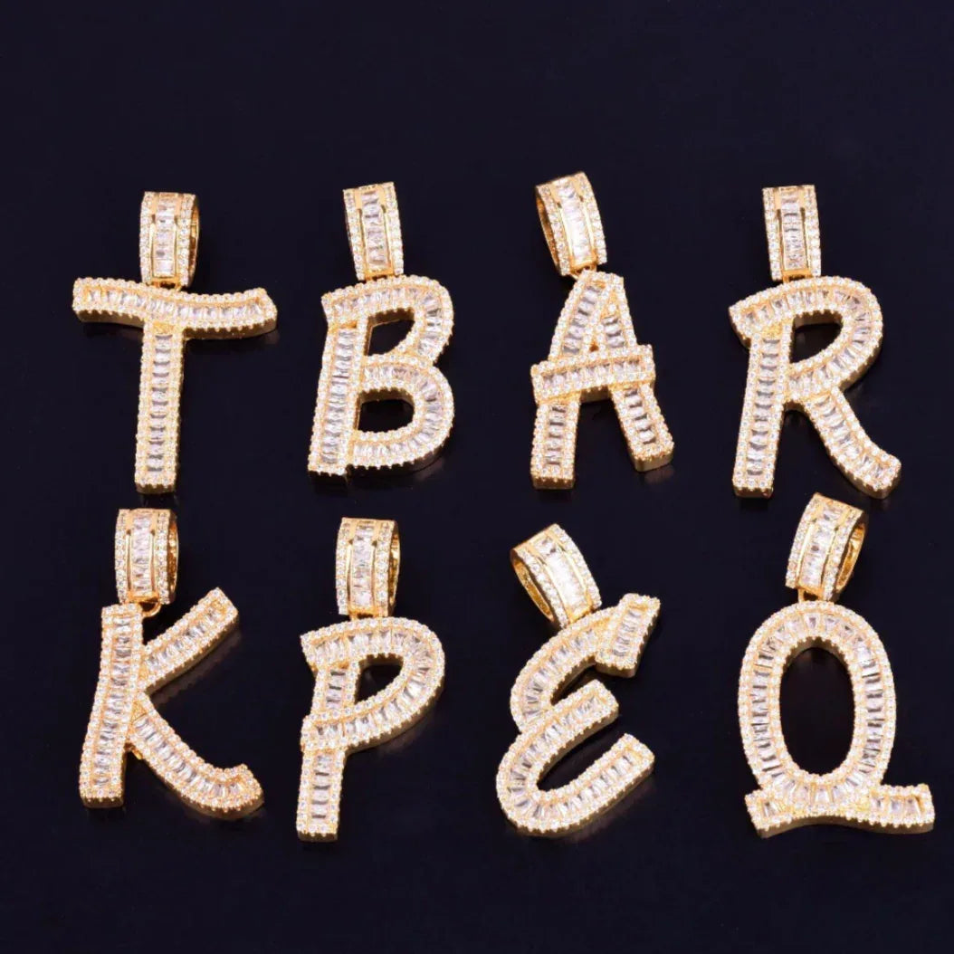 Italic Iced Out Personalized Custom Name Necklace Pendant - Luxury Custom Jewelry - CaratixJewelry